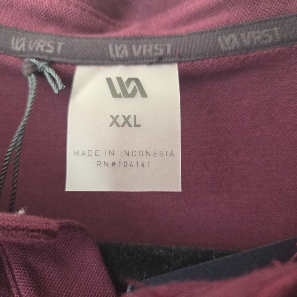 NWT VRST Men's XXL Burgundy Plum Golf Shirt a handsome, preppy shirt - Picture 4 of 6